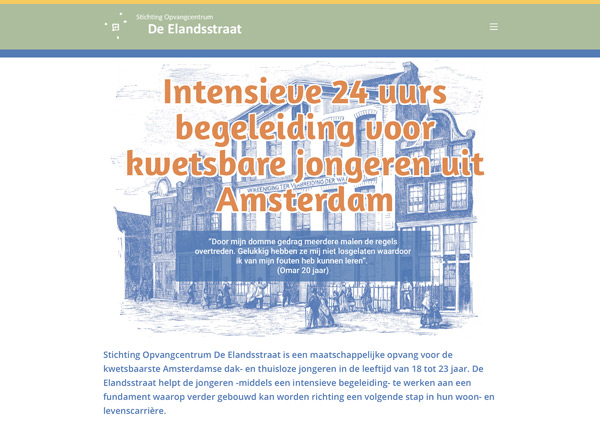 Website voor Opvangcentrum de Elandsstraat