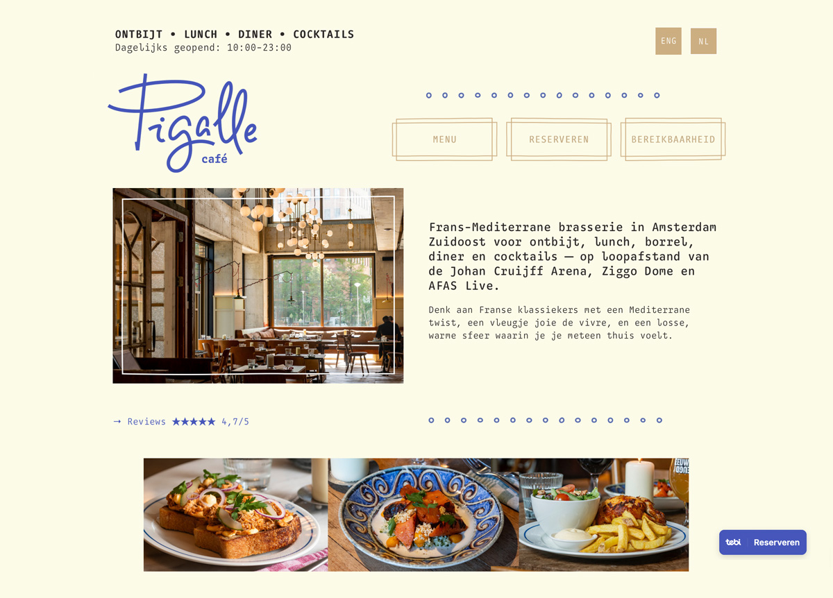 Café Pigalle website van Sander de Groot